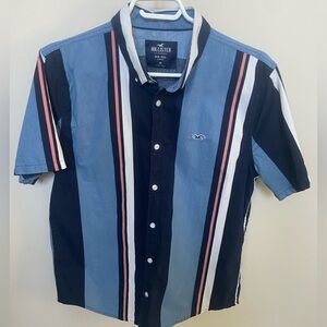 Hollister Men's Blue Striped button up Shirt size medium